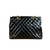 Chanel Black Patent Quilted Leather Timeless Shopping Tote Bag 2002