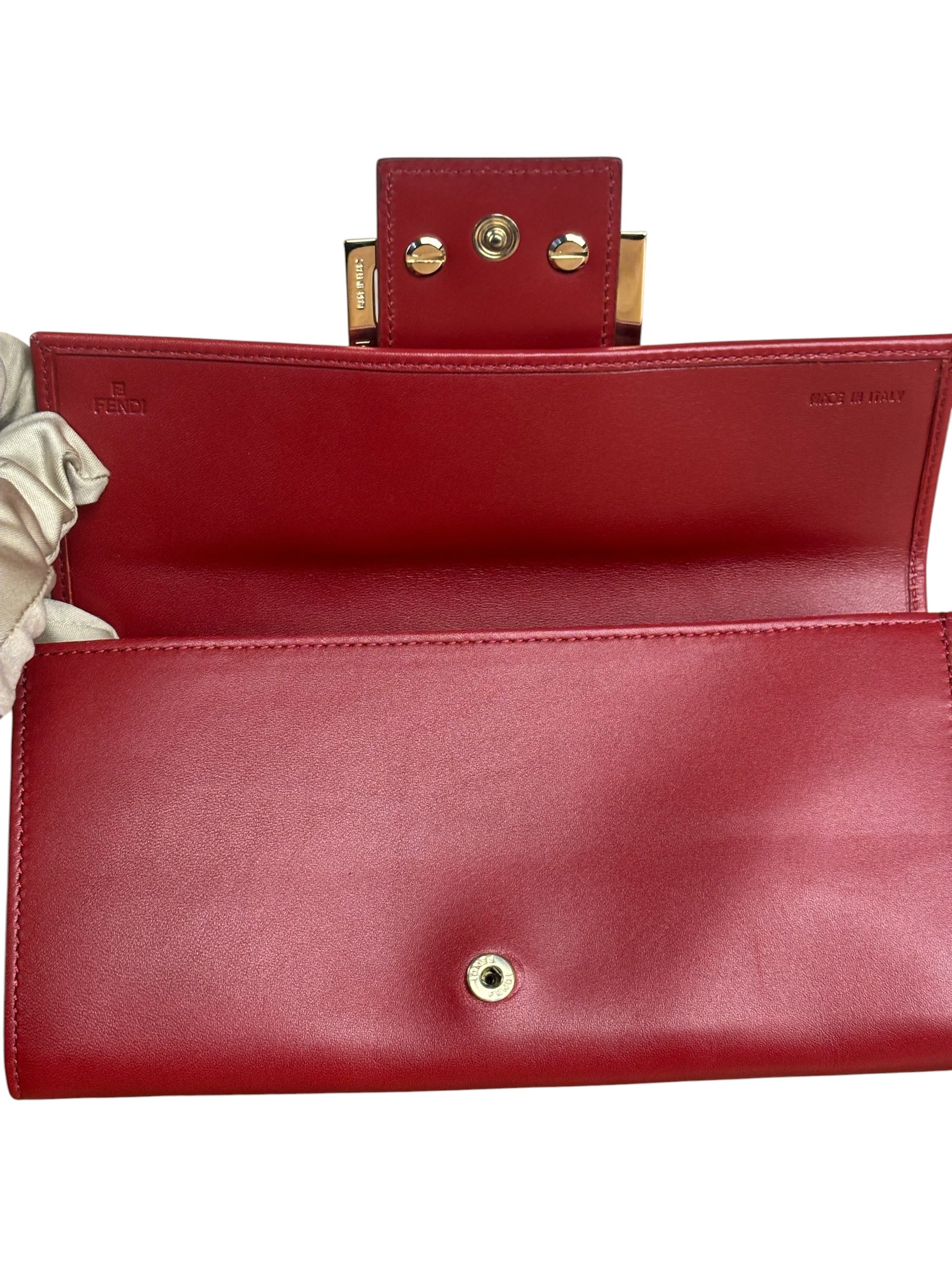 Fendi Red Leather Long Wallet