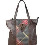 Vivienne Westwood Brown Leather Tartan Shoulder/Tote Bag