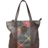 Vivienne Westwood Brown Leather Tartan Shoulder/Tote Bag