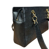 Chanel Black Choco Bar Stitch Caviar Chain Tote 2002