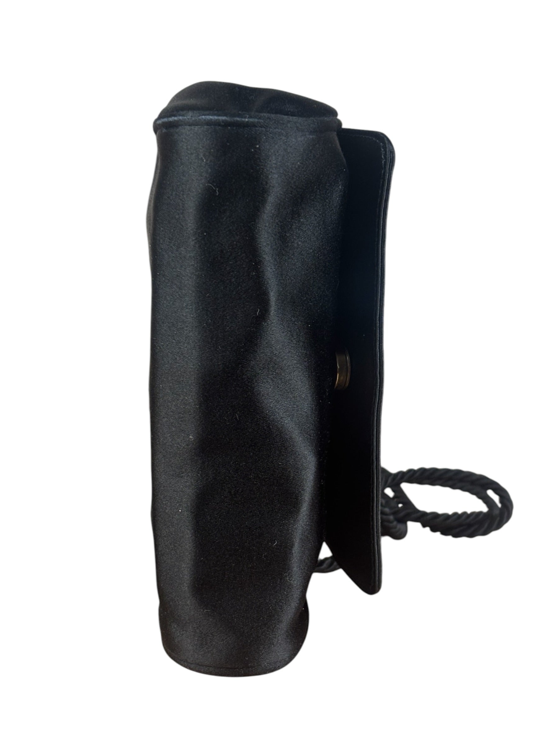Prada Vintage Black Satin Mini Shoulder Bag