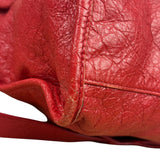 Balenciaga Red Leather Moto City Shoulder Bag Medium