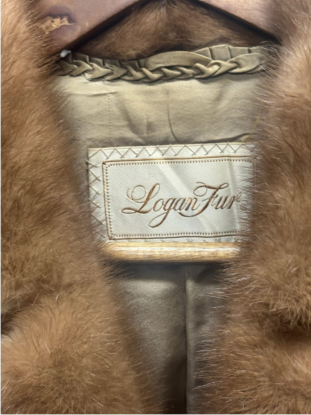 Vintage Brown Chevron Mink Fur Coat