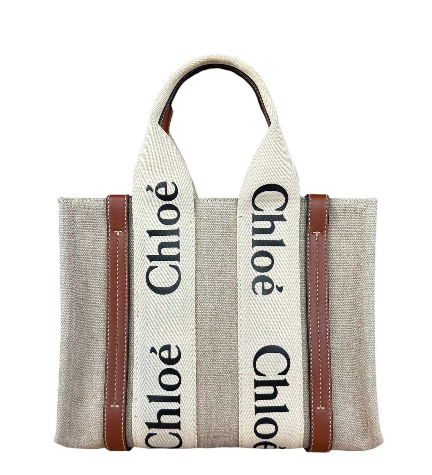 Chloé Beige Canvas S Woody Tote