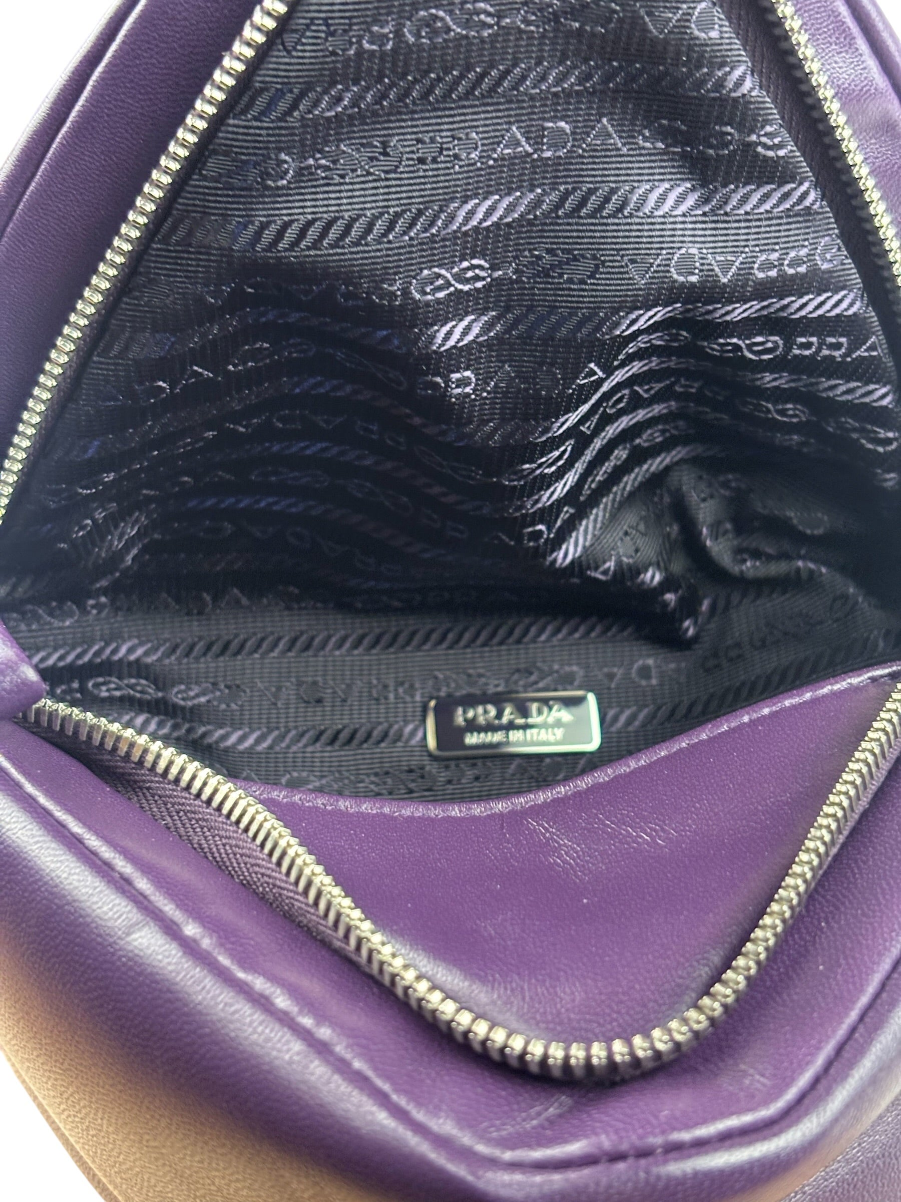 Prada Purple Nappa Leather Triangle Two-Way Bag