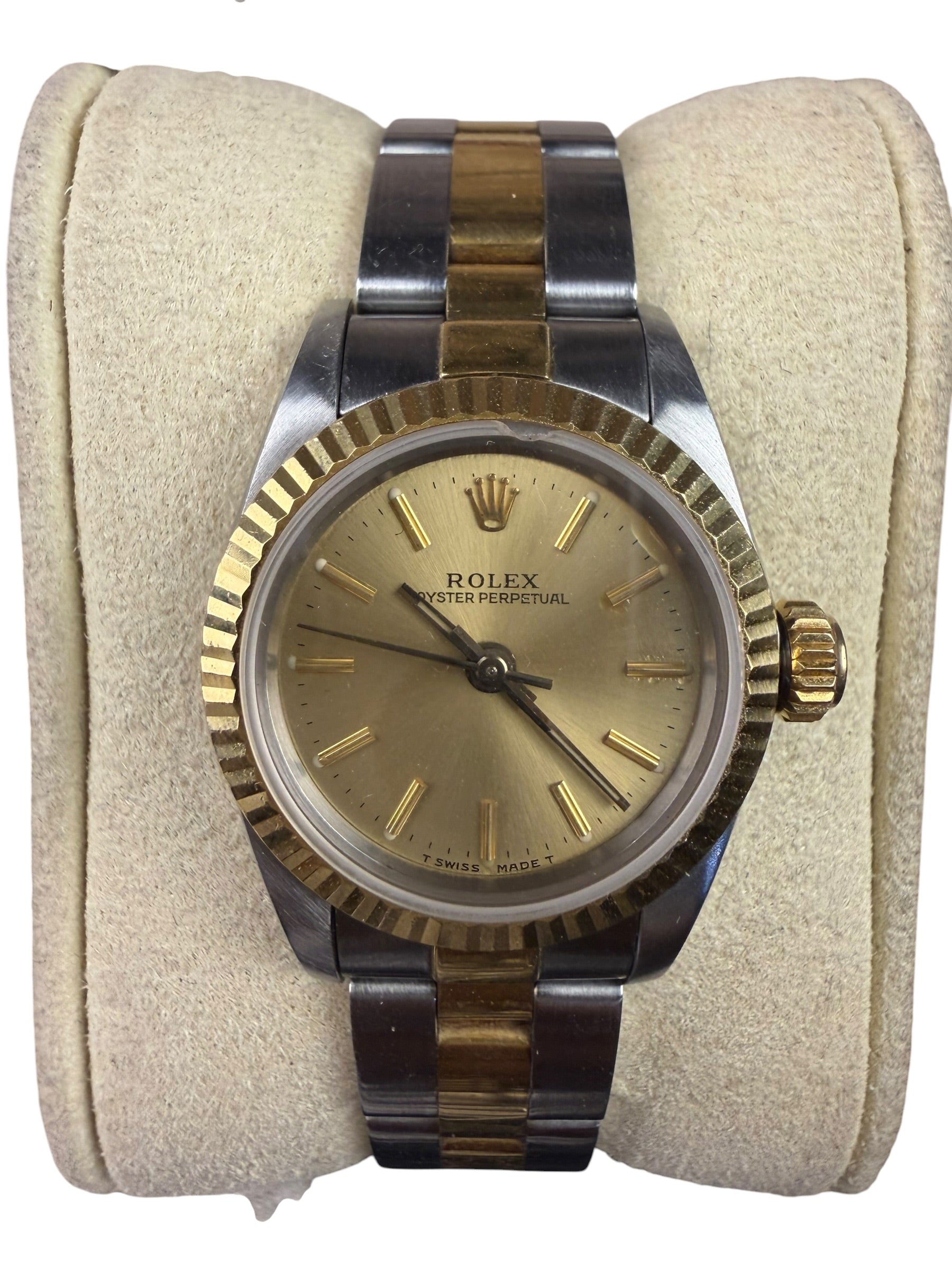 Rolex Oyster Perpetual 2 Tone Champagne Dial 1990