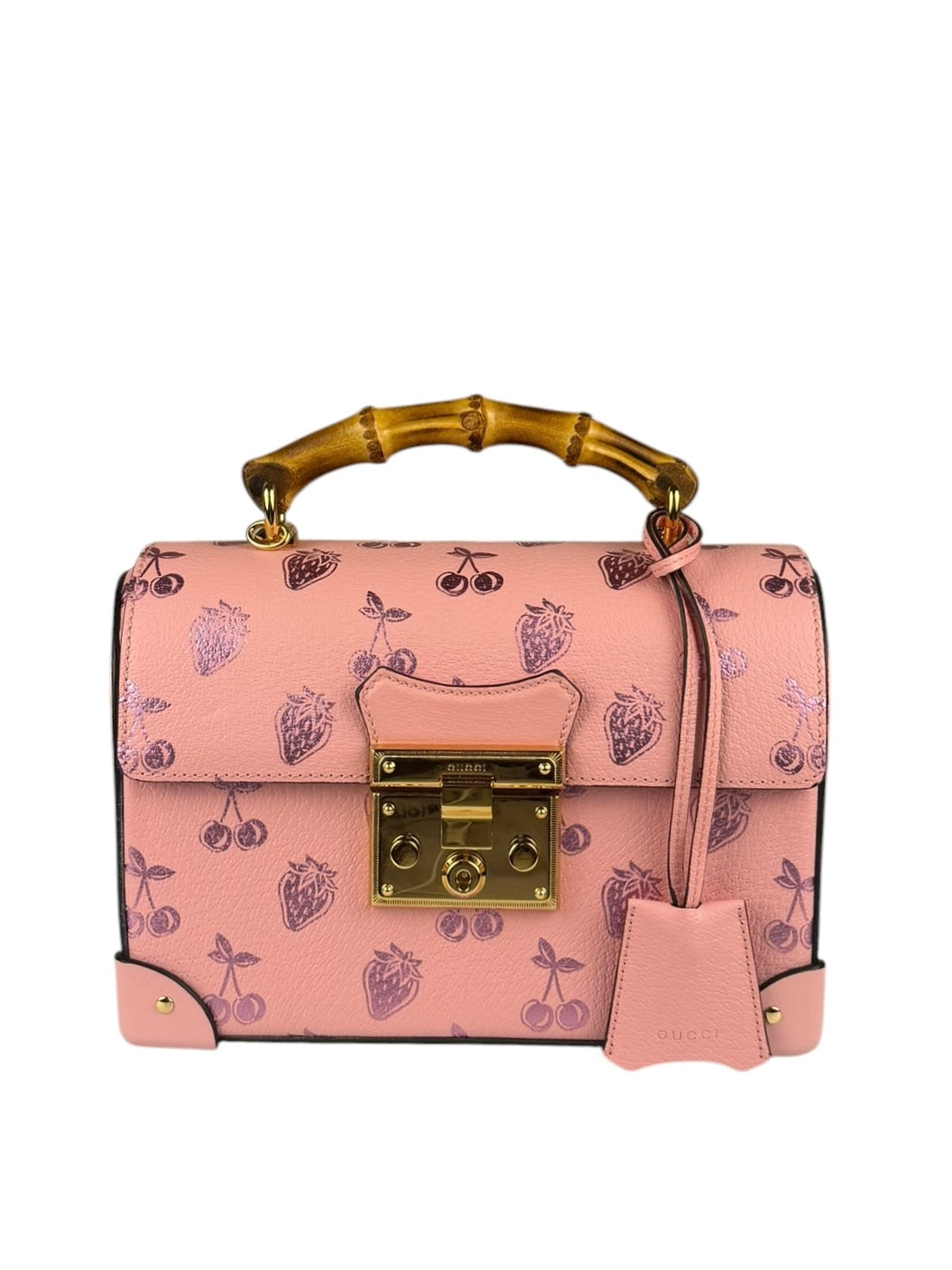 Gucci Valentines Day Padlock Bamboo Handle Handbag