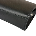Burberry Black Leather Zip Clutch Pouch