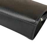 Burberry Black Leather Zip Clutch Pouch