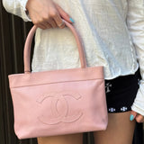 Chanel CC Pink Caviar Leather Mini Tote Bag 2004