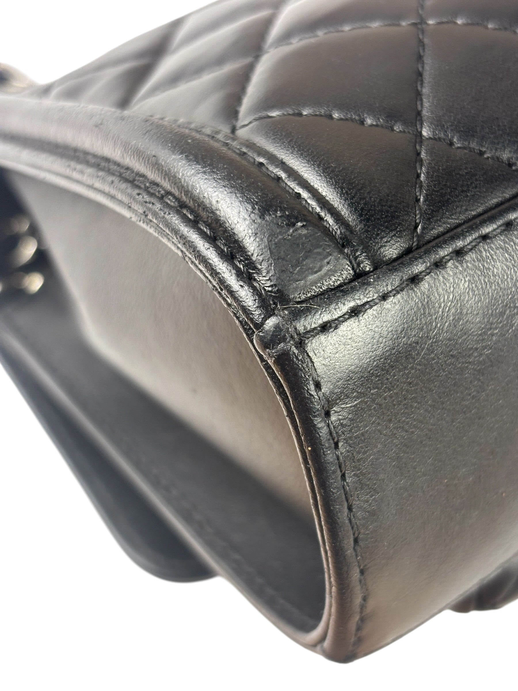 Chanel Black Quilted Leather Geometric Chain Flap Bag 2014