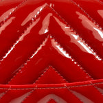 Chanel Red Patent Leather Chevron Jumbo Flap Bag 2009