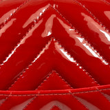 Chanel Red Patent Leather Chevron Jumbo Flap Bag 2009