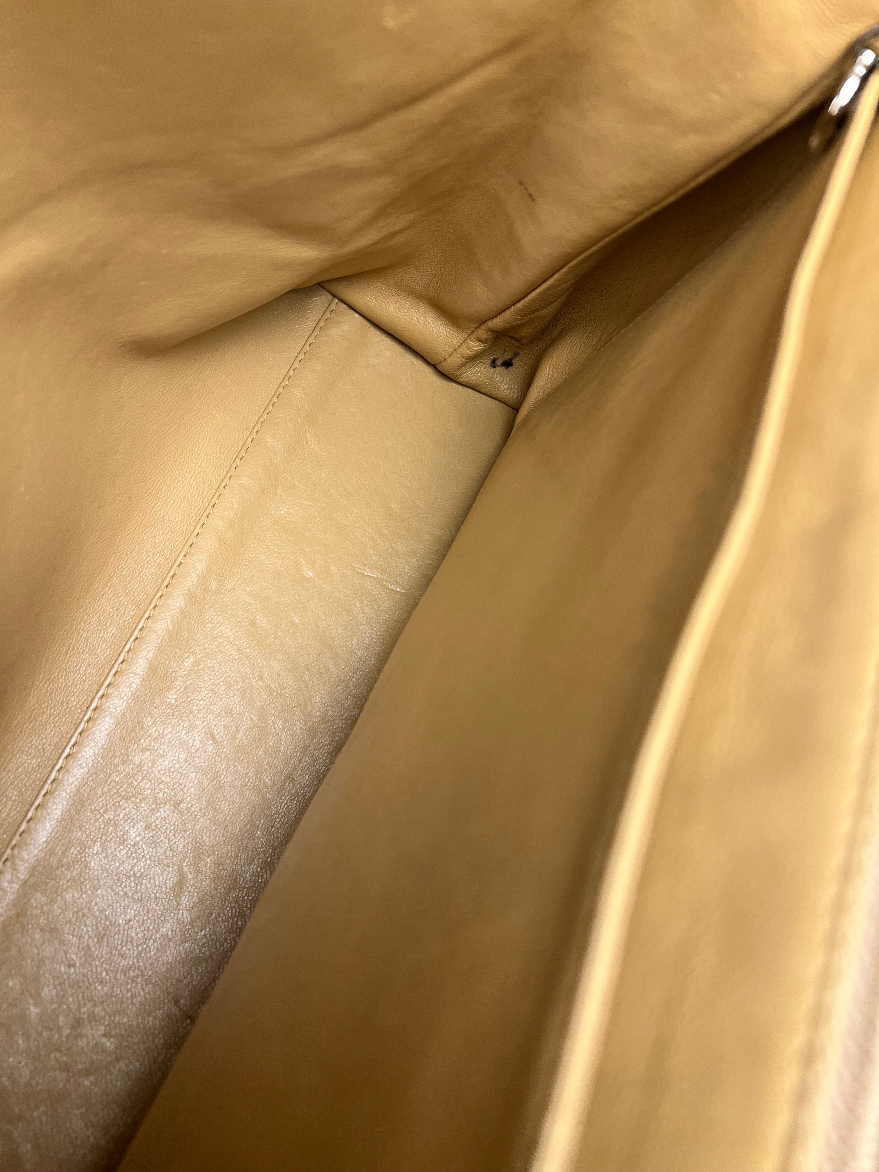 Chanel Beige Calfskin Kelly Top Handle Bag 2001