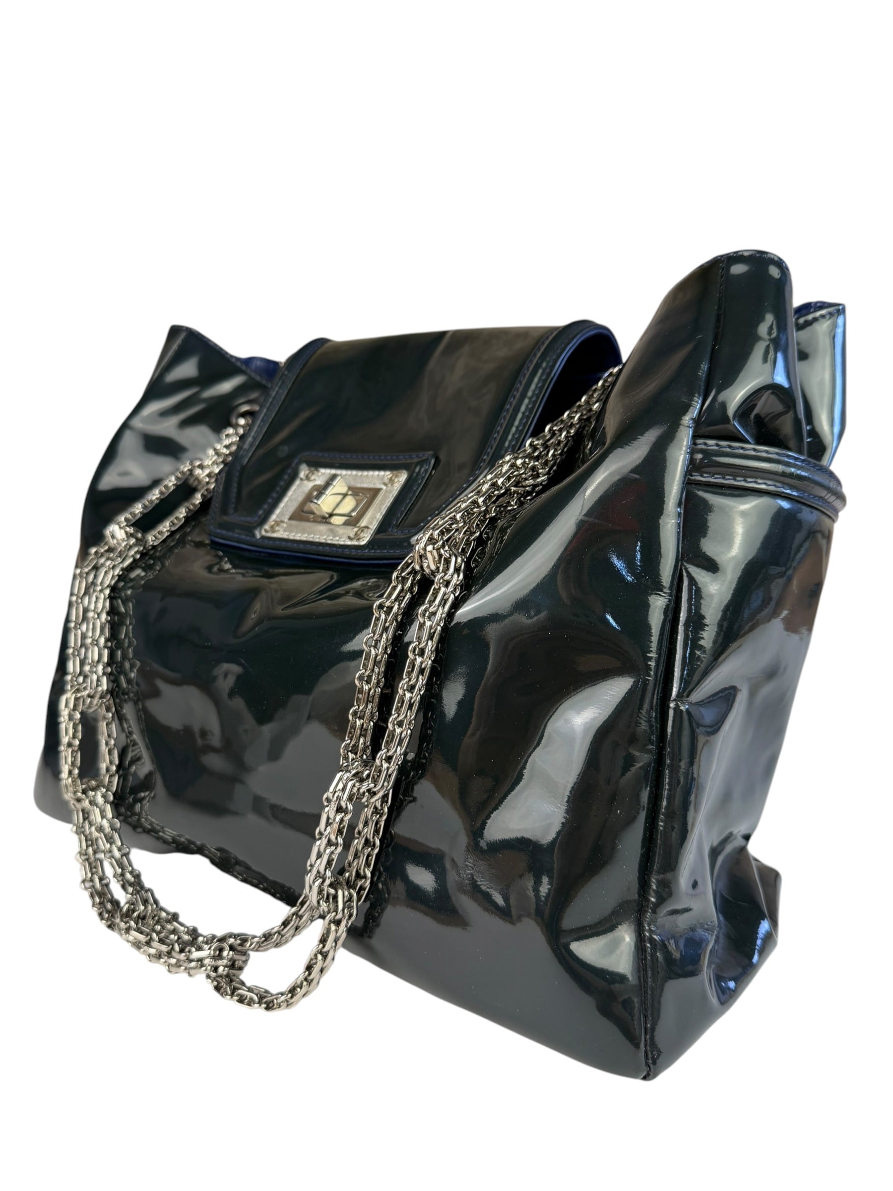 Chanel Green Patent Lambskin Reissue Venetian Mademoiselle Chain Flap Bag 2008