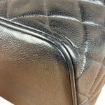 Chanel Vintage CC Black Quilted Caviar Leather Medallion Tote Bag 2002