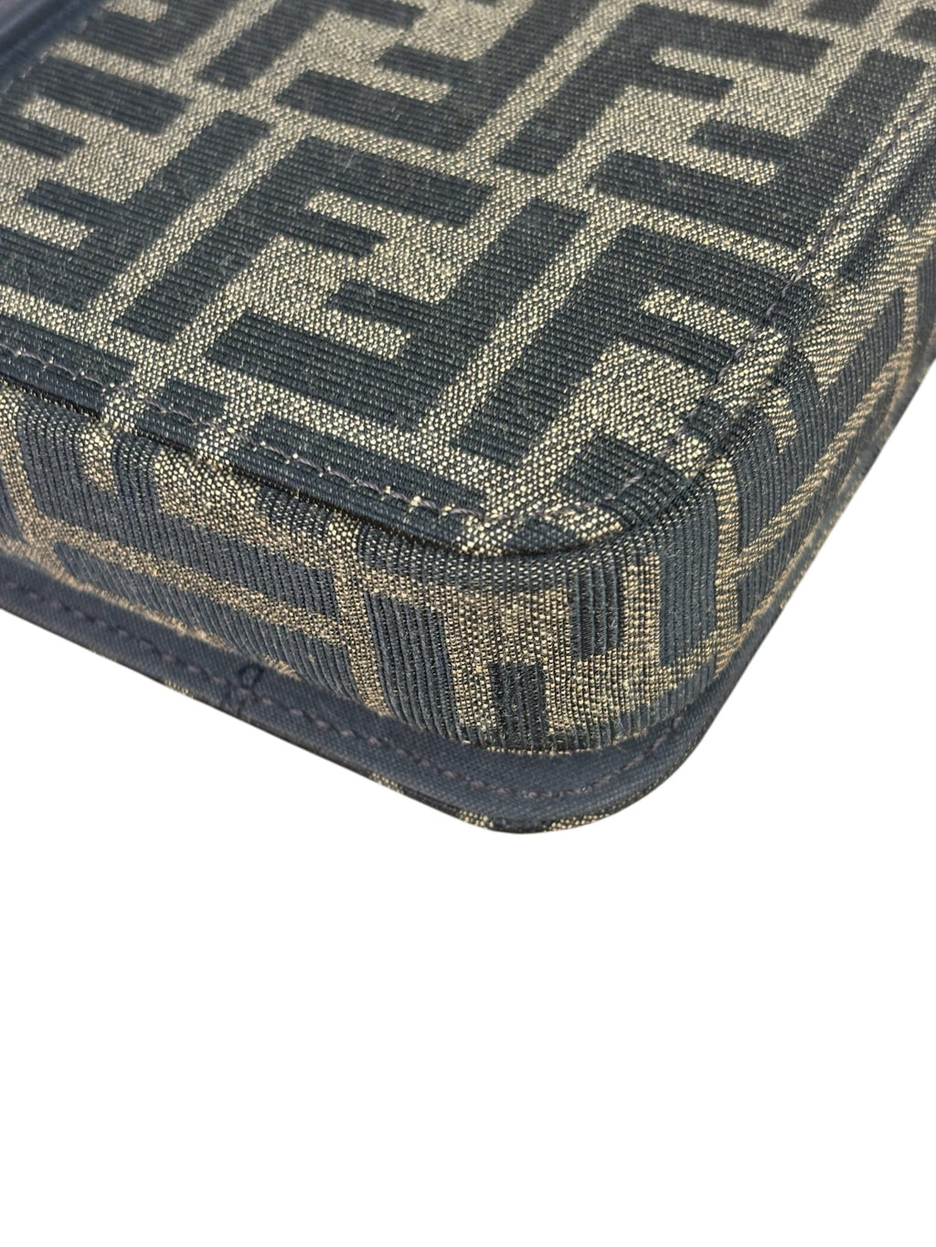 Fendi Brown Leather Trim Zucca Jacquard Fendigraphy Wallet On Chain