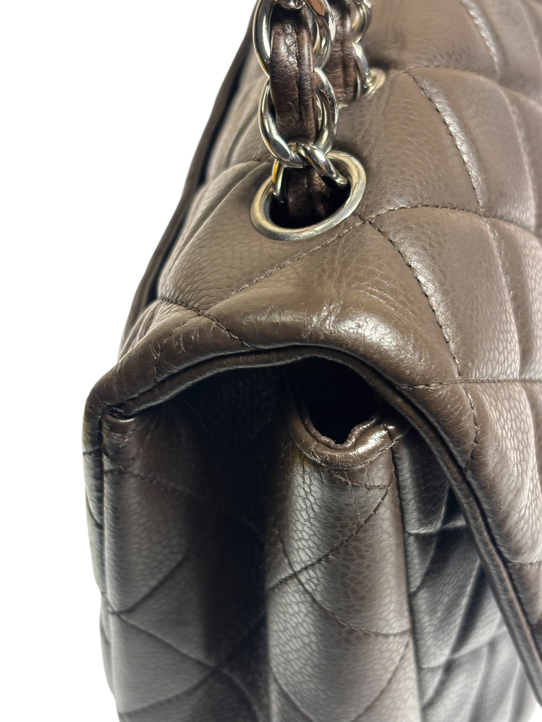 Chanel Chocolate Brown Caviar Quilted Flap Bag 2009
