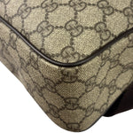 Gucci Brown Leather Trim Supreme Crossbody Bag