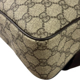 Gucci Brown Leather Trim Supreme Crossbody Bag