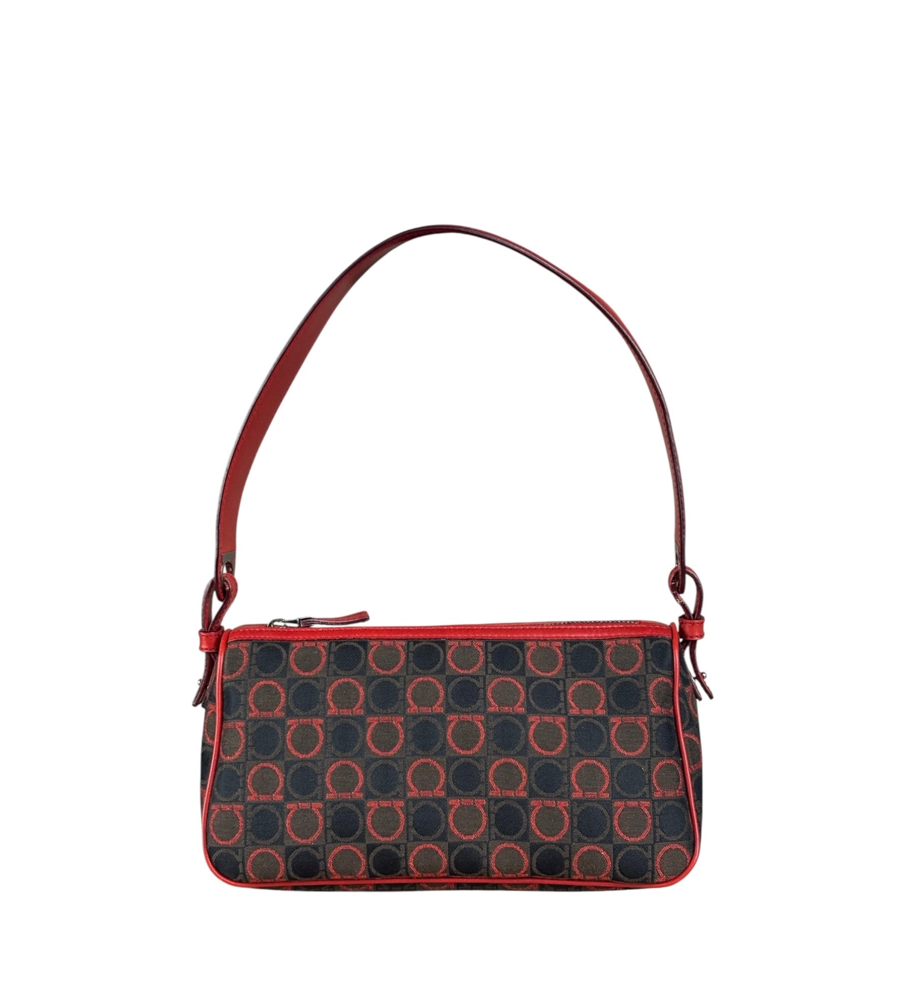 Salvatore Ferragamo Multicolor Leather Trim Monogram Gancini Pochette