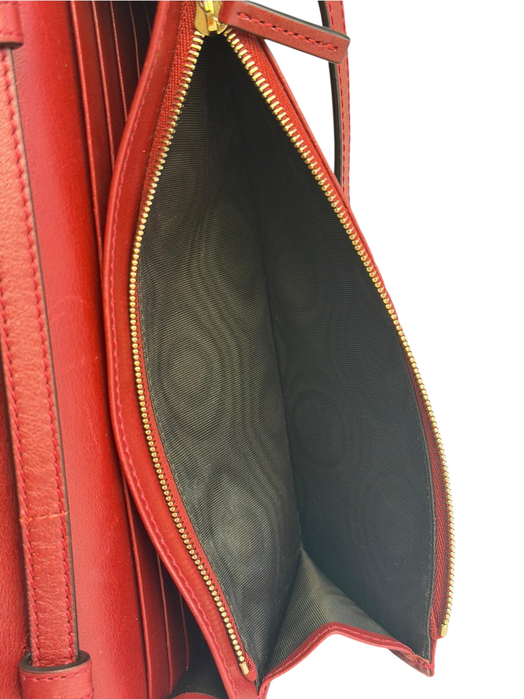 Gucci Red Micro GG Leather Crossbody Wallet