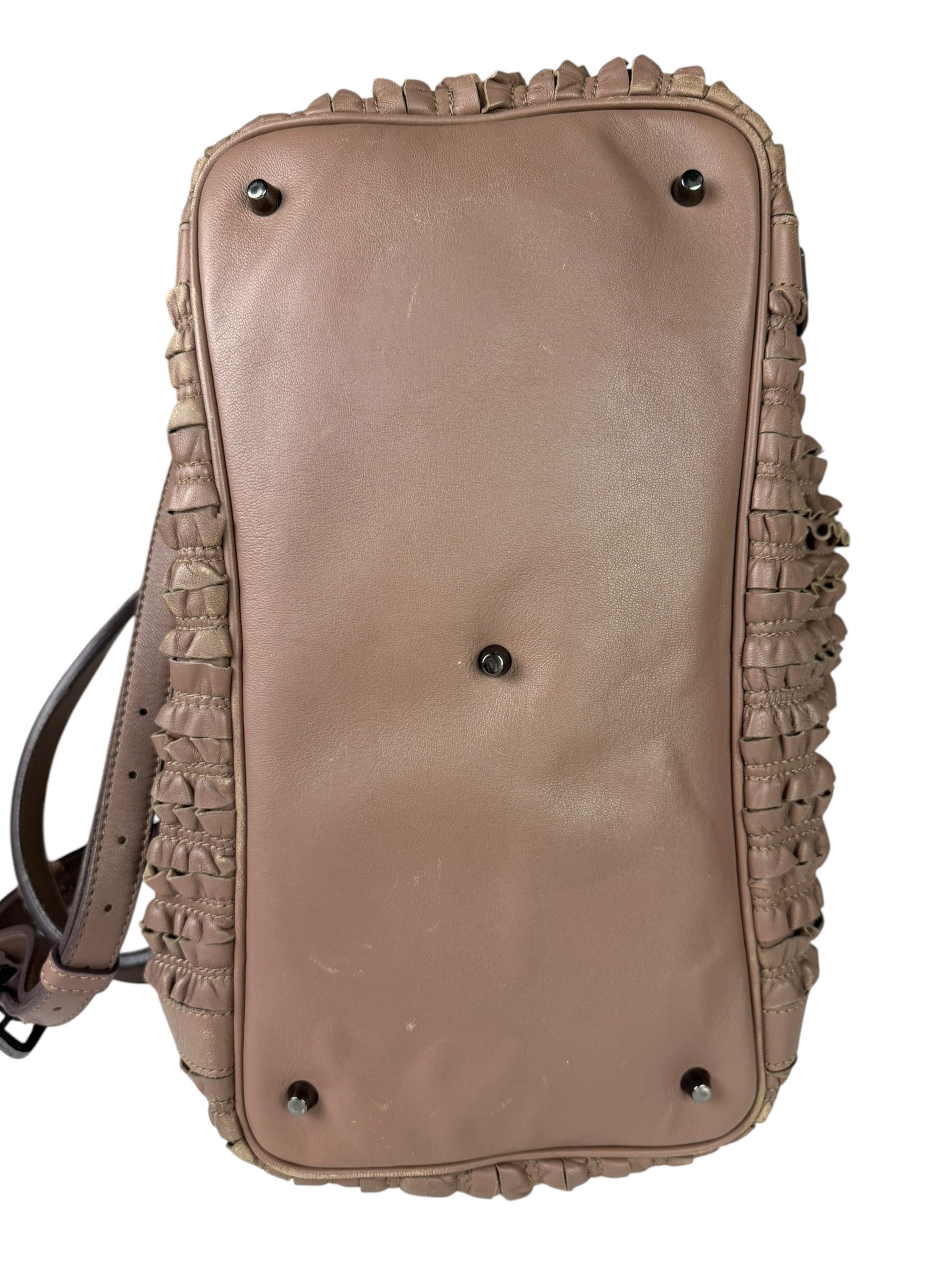 Burberry Purple Leather Ruffled Lowery Bag