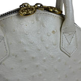 Versace Vintage Mini Osctrich Leather Top Handle Bag