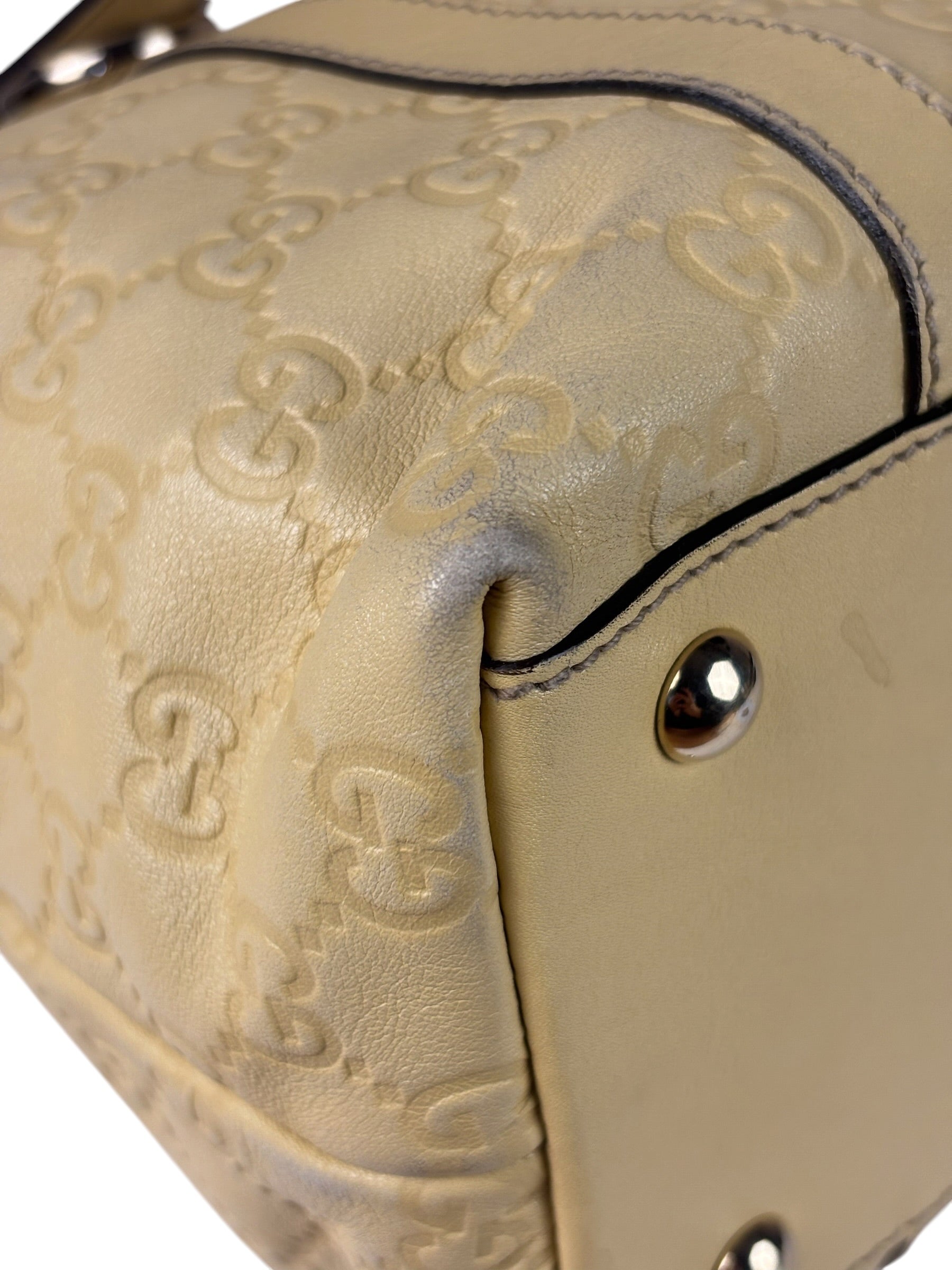 Gucci Yellow Leather GG Abbey Shoulder Bag