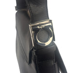Ferragamo Vintage Black Leather Flap Shoulder Pochette