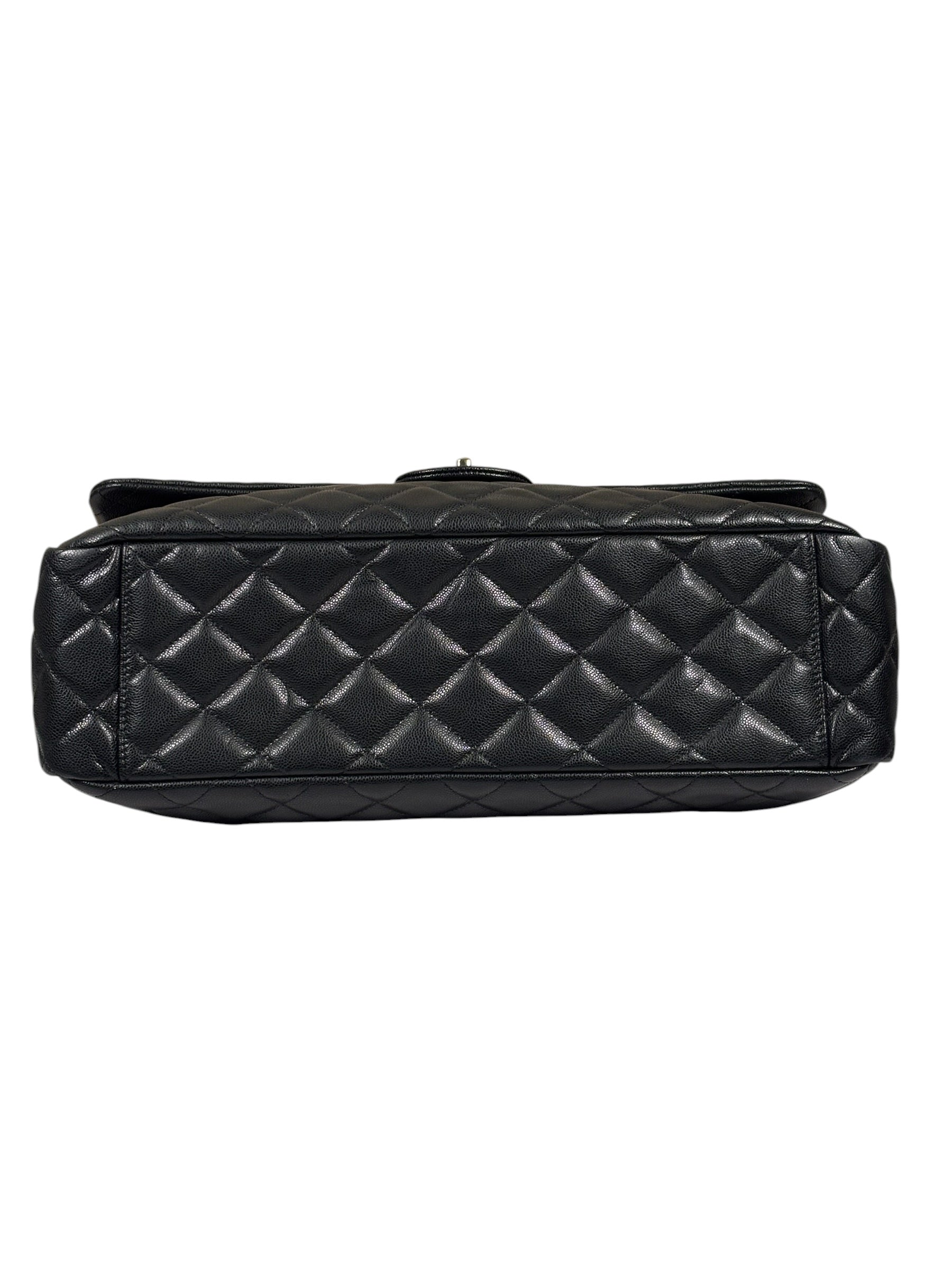 Chanel Black Quilted Caviar Jumbo Flap Bag 2021
