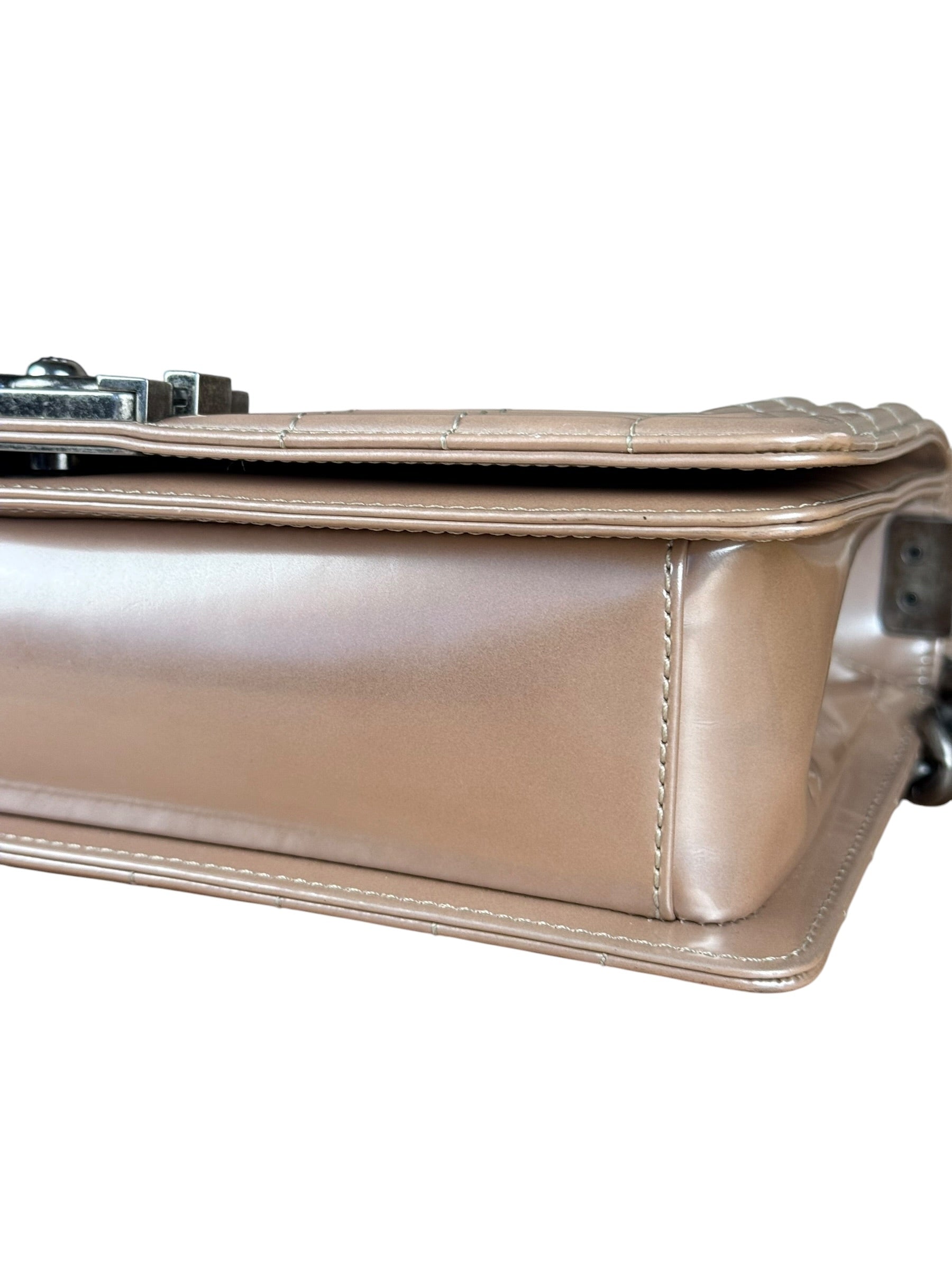 Chanel Pink Glazed Calfskin M Boy Bag 2012