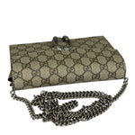 Gucci Beige Leather GG Dionysus Small Wallet On Chain
