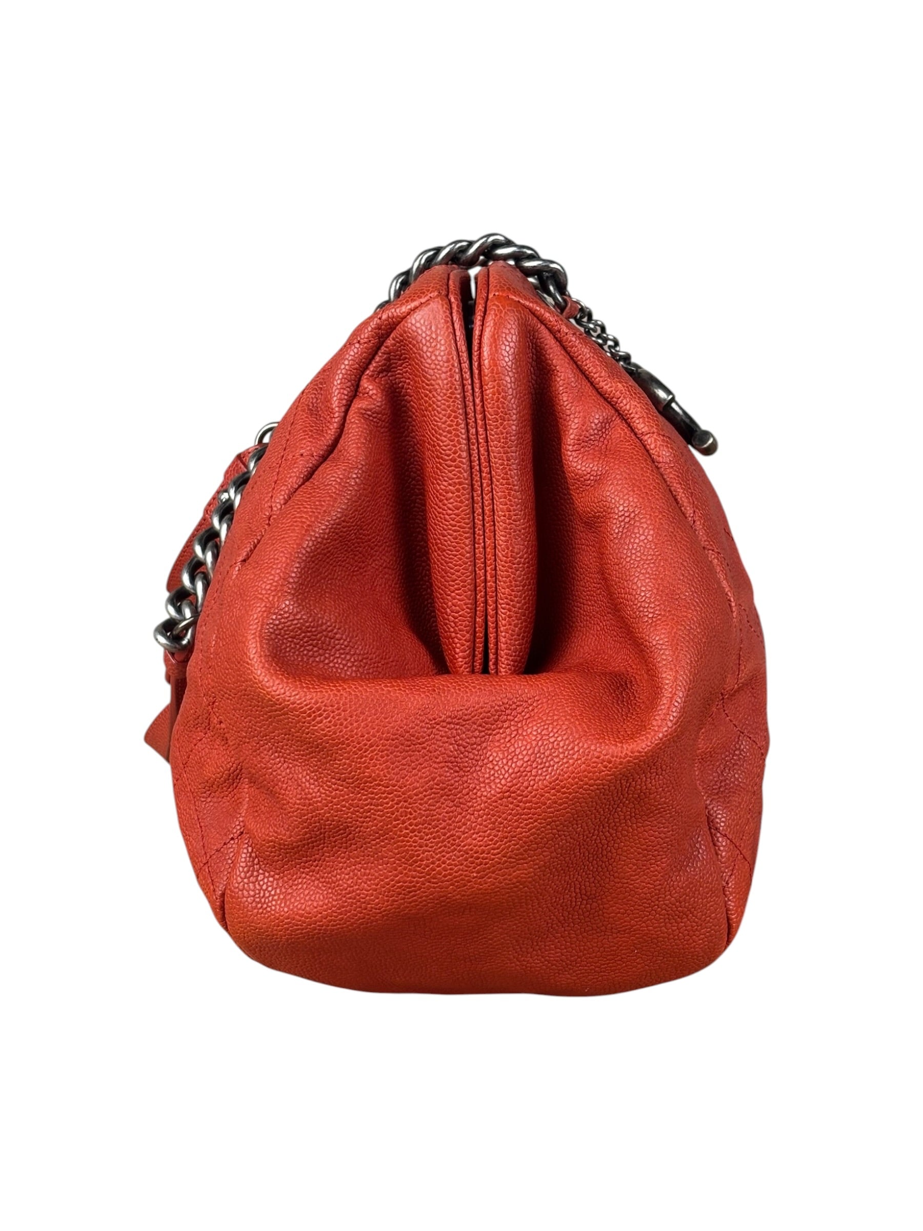 Chanel Red Caviar Quilted Medium Frame Shoulder Bag 2011