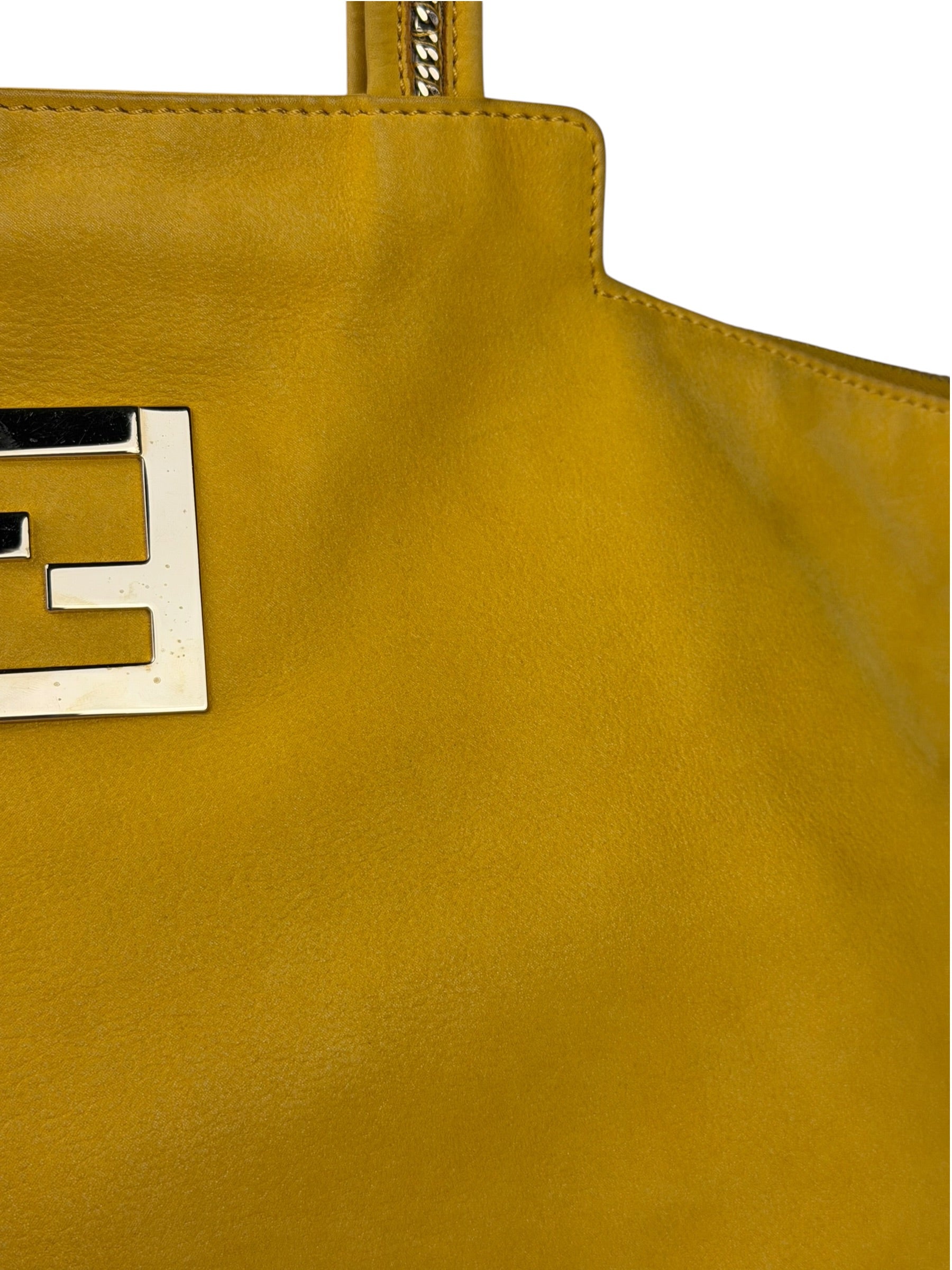 Fendi Yellow Leather Shoulder Bag
