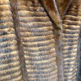 Vintage Dark Brown Stripped Mink Fur Coat