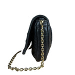 Fendi Black Leather Mini Chain Baguette