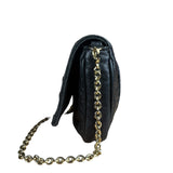 Fendi Black Leather Mini Chain Baguette