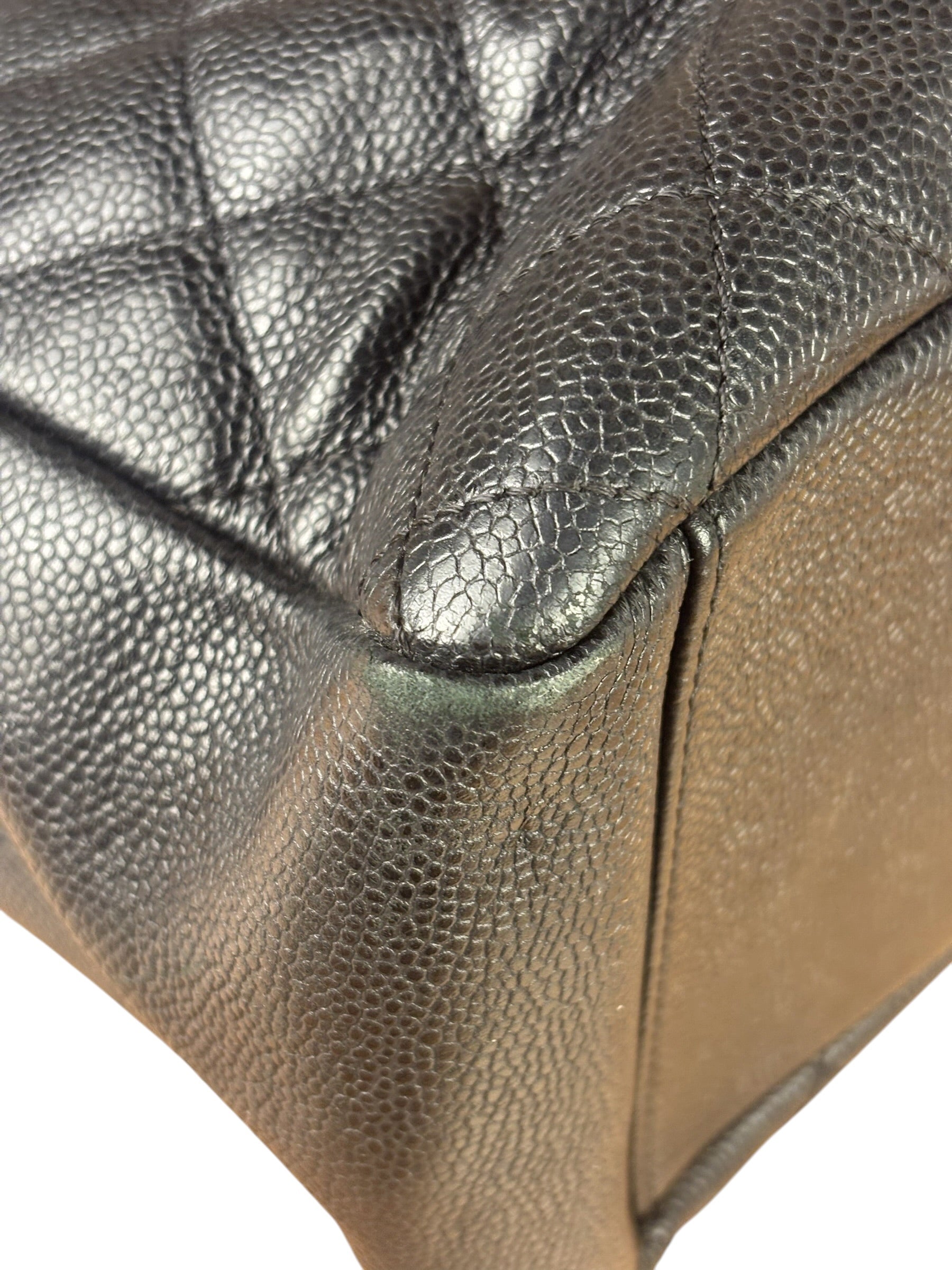 Chanel Black Caviar Quilted Large Shopping Tote 2012