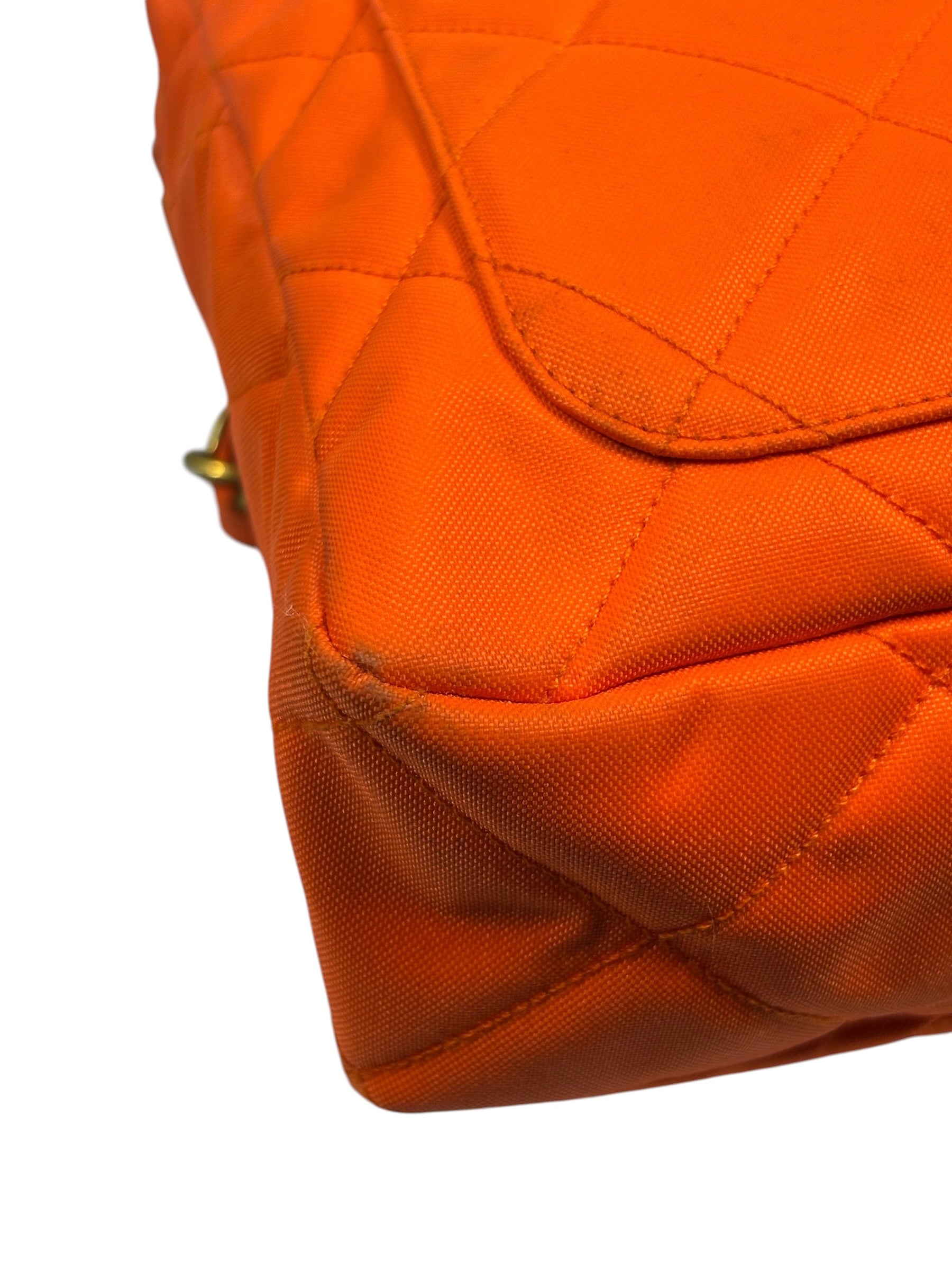 Chanel Orange Quilted Nylon Classic Jersey Camera Bag 2012