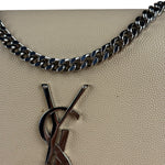 Saint Laurent Kate Grain De Poudre Chain Bag Beige