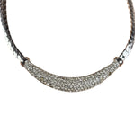 Christian Dior Vintage Rhinestone Crescent Smile Necklace