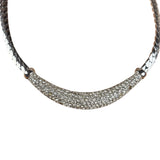 Christian Dior Vintage Rhinestone Crescent Smile Necklace