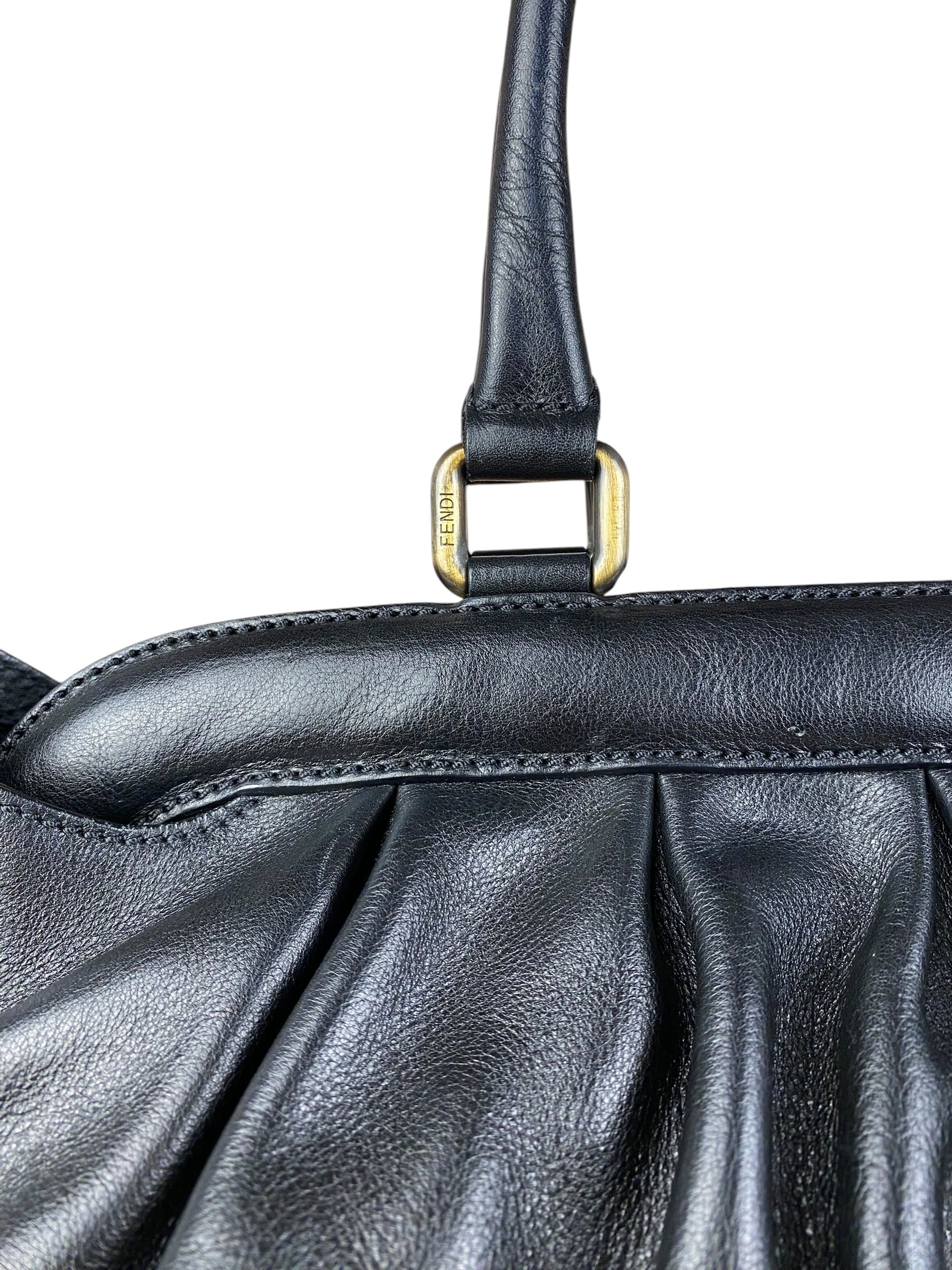 Fendi Vintage Black Brosa Doctor Tote