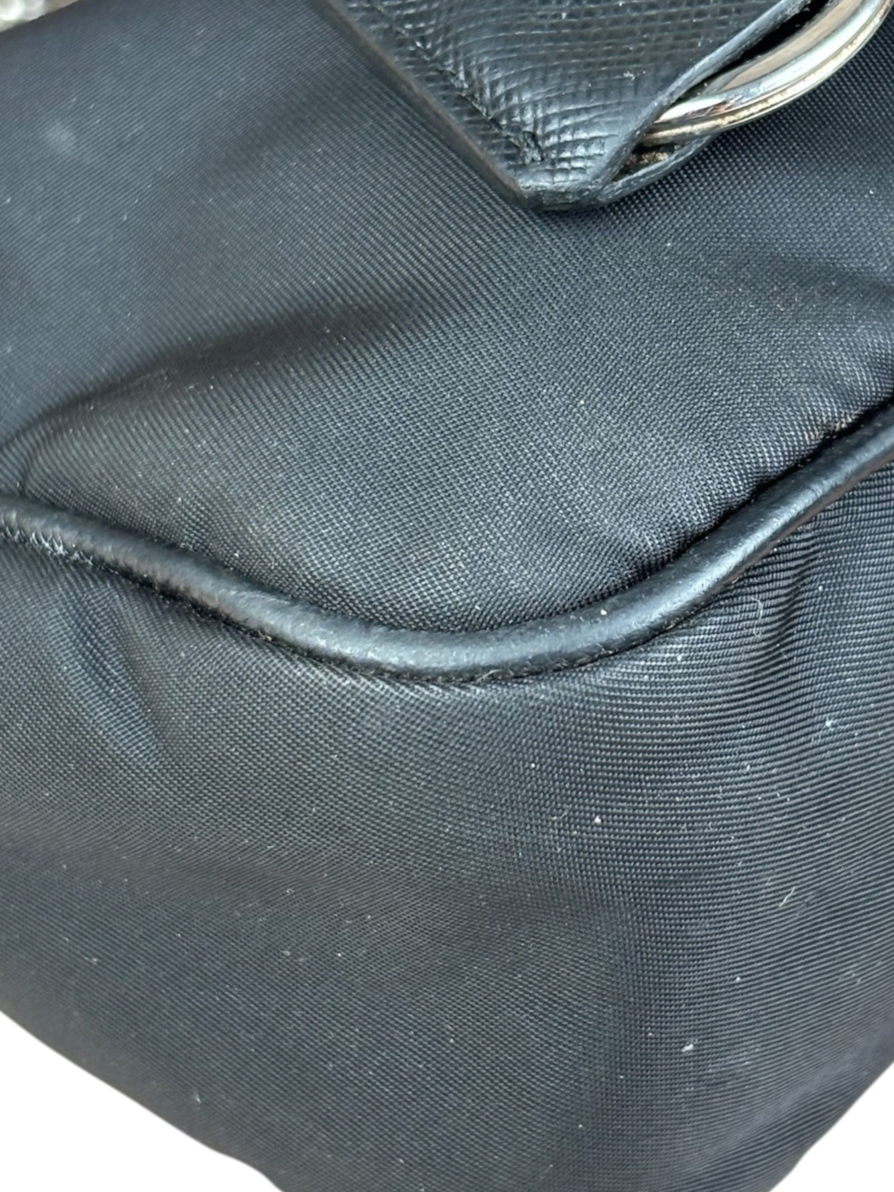 Prada Black Nylon Leather Trim Re-Edition 2005 Two-Way Bag