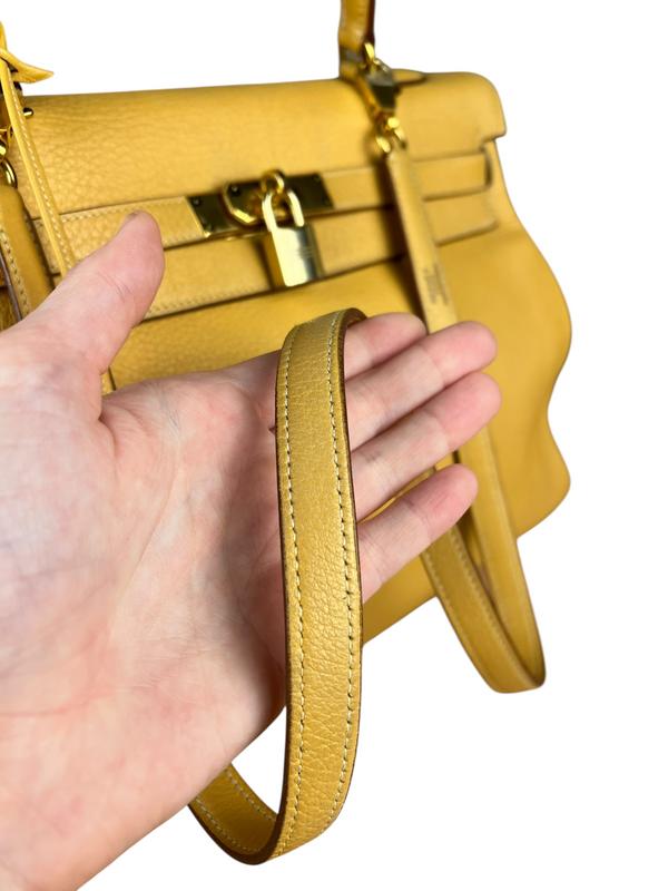 Hermes Kelly 35 Ambre Togo Gold 1997 Handbag