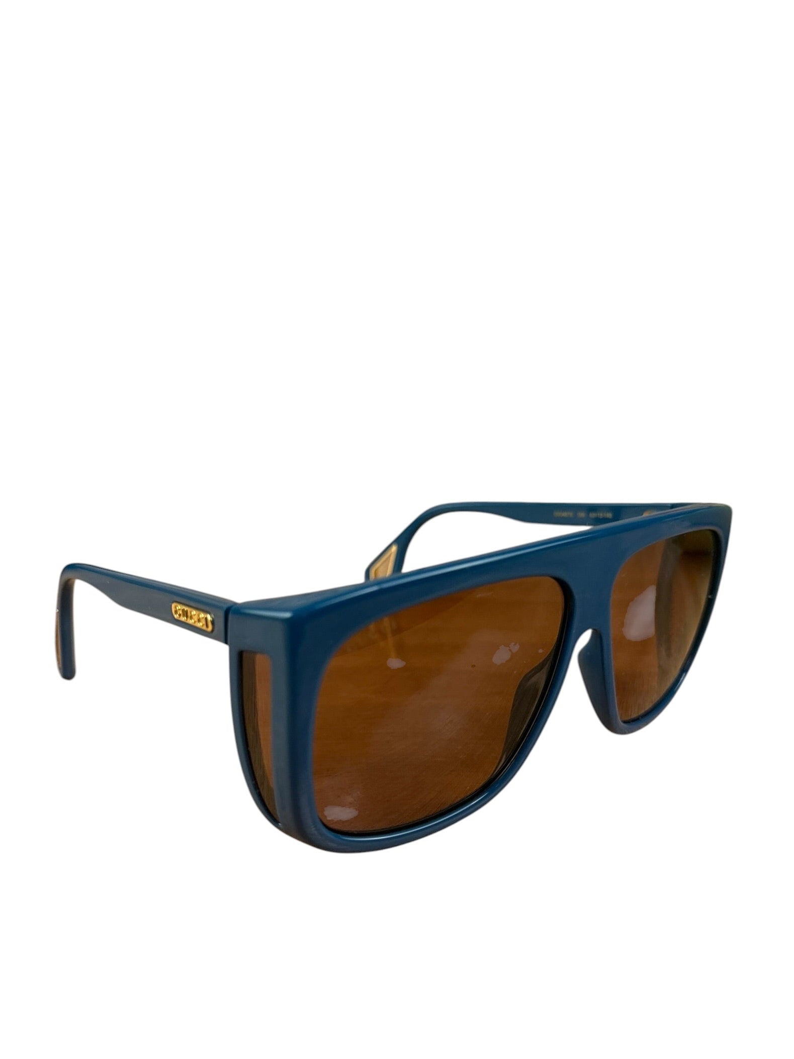 Gucci Blue Acetate Square Frame Interjection Sunglasses