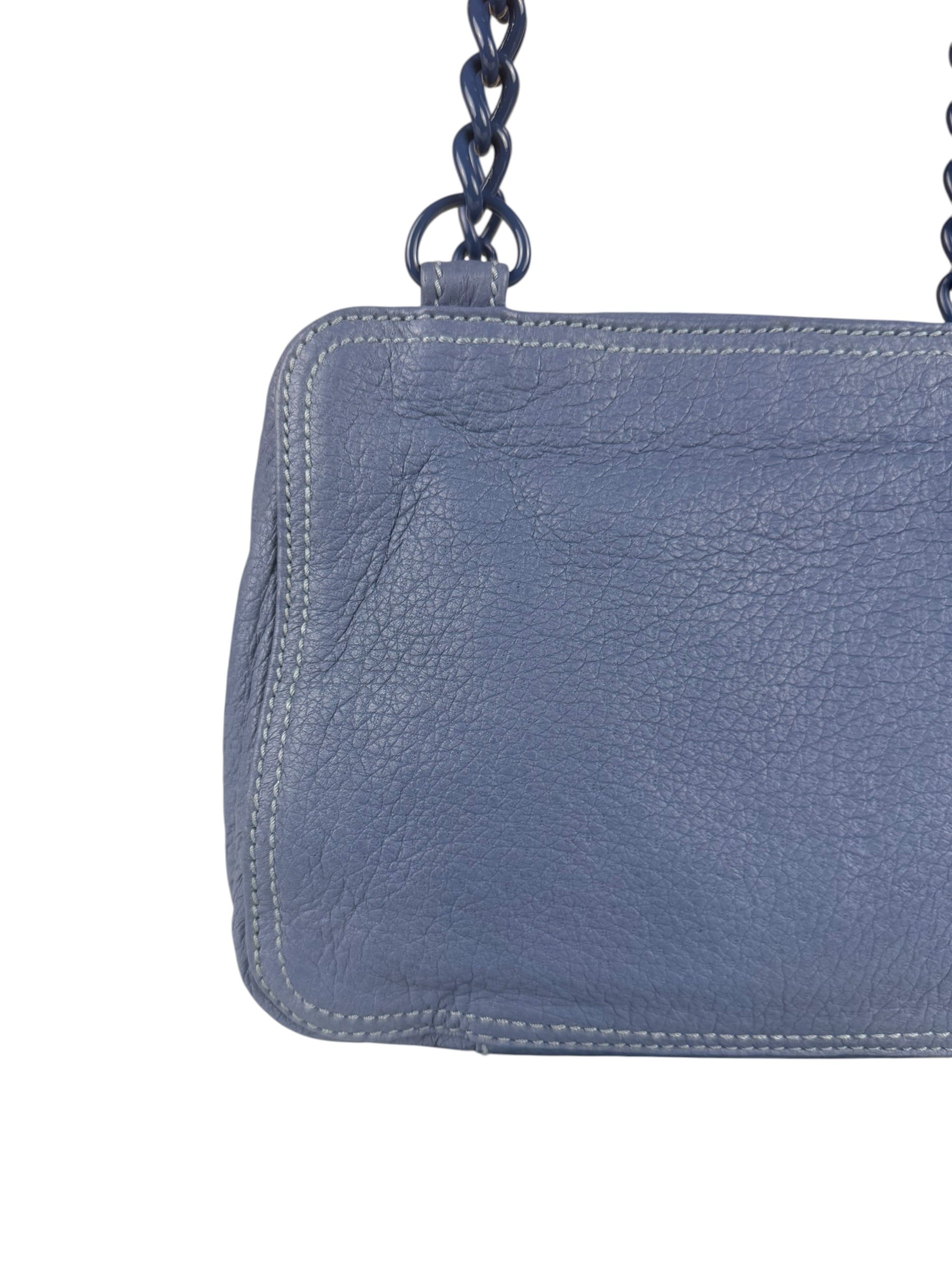 Balenciaga Vintage Blue Leather Mini Pochette