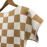 Loewe Wool Checkered Brown/Ivory Top